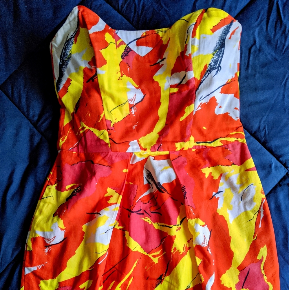 French Connection Strapless Floral Dress